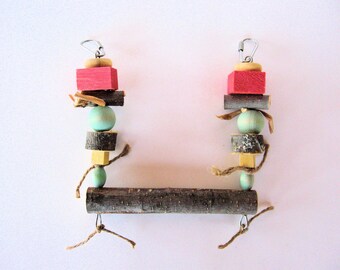 Small BIRD SWING / EXTRA pieces included / Bird Toy / parrotlet / parakeet / budgie / lovebird / cockatiel
