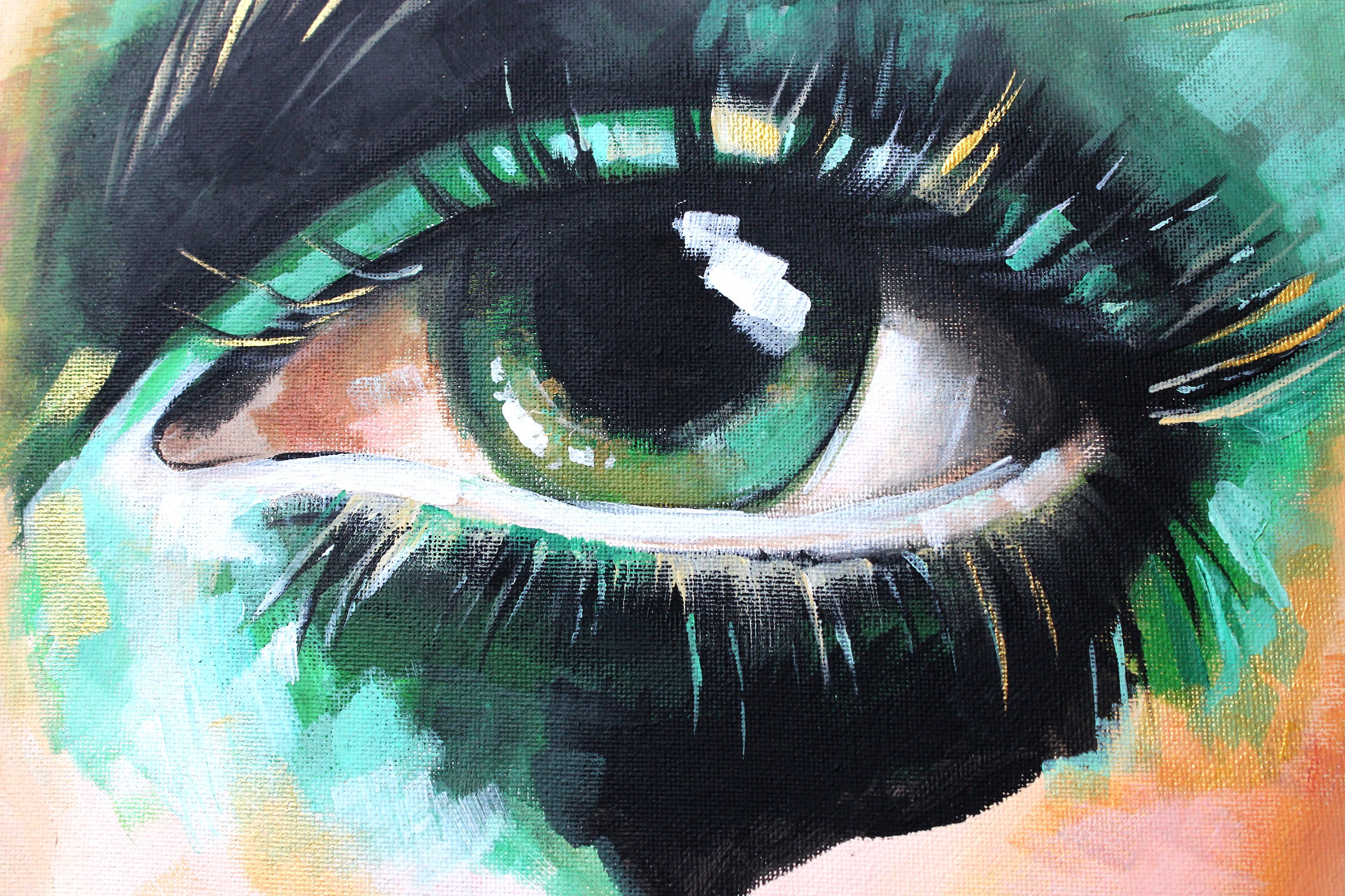 painting eyes on figures