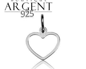 Love heart shaped charm 15.6 X 12.2 mm 925 sterling silver