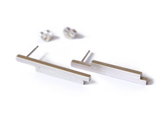 Linear Collection - Earrings - sterling silver contemporary jewelry abstract urban geometric pair everyday daily simple minimal
