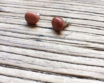 90s Brown Glitter Bean Earrings, Plastic Stud Earrings, 90s Jewelry, Vintage Studs, Retro Stud Earrings