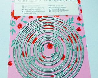 8 stencils die cutting and embossing embossing cutting and embossing dies round circle metal frame