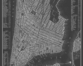 new york city map manhattan street map dark gray