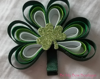 St. Patrick's Day Shamrock Hair Bow