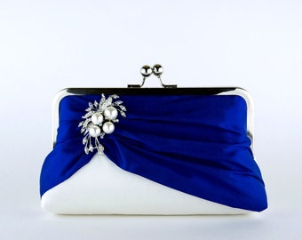 Petit in Royal Silk Clutch, Wedding clutch, Bridal clutch, Purse for wedding