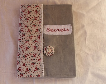 linen notebook cover and flower print