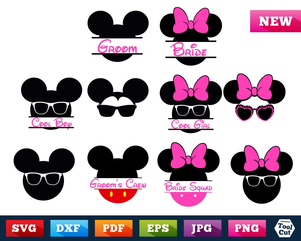 Download Mickey & Minnie Cool Monogram Svg Disney Split Svg Minnie