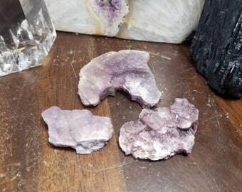 Set of 3 Purple Botryoidal Lepidolite Crystal | Terminated Lepidolite Crystal | Healing Crystal | Mineral Specimen #27