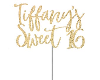 Personalized Sweet 16 Cake topper, Sweet 16 Party Decorations, Sweet 16 Party Decor, Sweet 16 Birthday Party Cake Topper, Girl 16th Cake