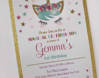 Magical Unicorn Birthday Invitation