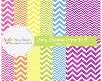 INSTANT DOWNLOAD - chevron digital paper pack, zig zag background, chevron printable papers for inviations, web design, scrapbook