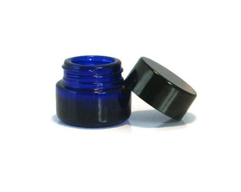 Tiny Jar with Lined Lid Thick Glass Container 3 Sizes Available Clear and Blue Colors Reusable Recyclable No Minimum Order