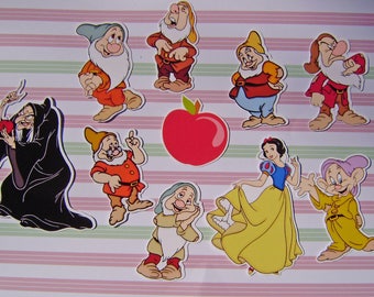 Set of 10 die cuts embellishments scrapbooking snow white theme push cuts