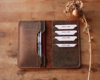 PERSONALIZED Leather Passport Wallet, Leather Travel Wallet, Passport Wallet, Distressed Leather Passport Holder, Passport case