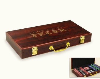 Personalized Laser Engraved Poker Chip Set - Custom Poker Game - Custom Games - Personalized Poker Case - Poker Set - Customized Poker Set