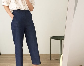 West Trousers- cropped denim sailor trousers with very subtle flare
