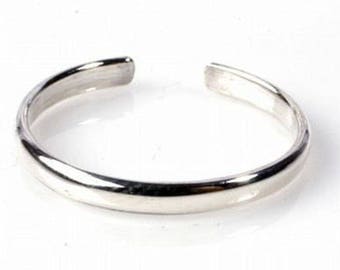 1mm Toe Ring / Simple Thin Band / Sterling or Gold Fill / Adjustable / One Size Fits All