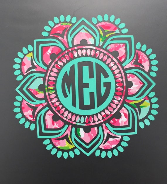 Download Mandala decal-Mandala Monogram decal-car-yeti cooler laptop