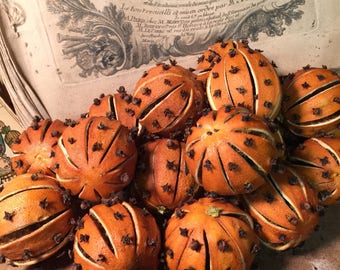 Clove Studded Slit Oranges Set of 6 - Botanical - Home Decor - Citrus