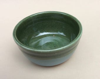 handmade green, stoneware, ceramic, pottery bowl great for everyday use, serving, ready to ship B105