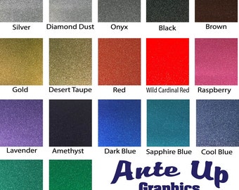 Glitter Adhesive Vinyl 5 - 12x12" Sheets Oracal 651 Oracal 951 comparable FDC 3700 Ultra Metallic Permanent Glitter Vinyl Outdoor Vinyl