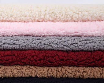 Berber fleece fabric polyester faux sherpa material cotton plush for coat lining blanket slippers rugs shoes hat making