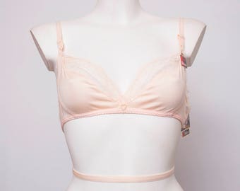 80s triangle bra low back dead stock Vintage pink