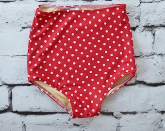 red and white polka dot high waisted bikini