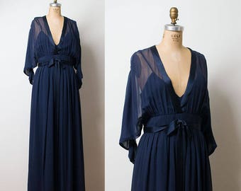 1970s Bill Blass Gown / 70s Chiffon Evening Gown