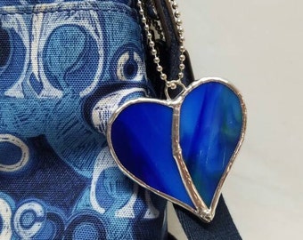 Stained glass purse charm heart
