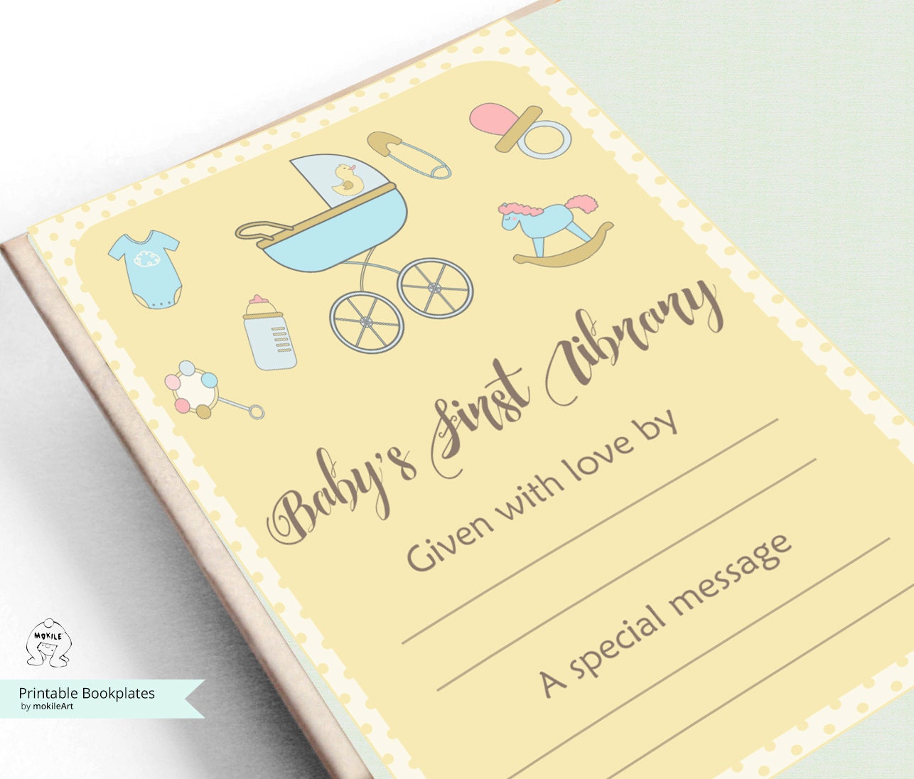 Baby Shower-Printable Bookplates Book Plates Baby Shower