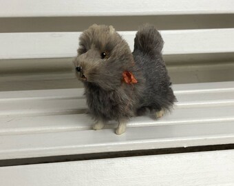 Vintage German Miniature Real Fur Dog