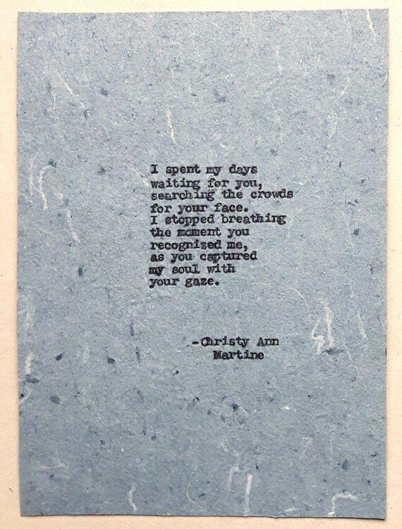 Romantic Gift for Boyfriend or Girlfriend - Love Poem Soulmates True Love Romance Poems - Paper Anniversary Gifts
