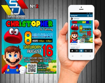 Super Mario Invitations, Super Mario Pack Party, Invitations
