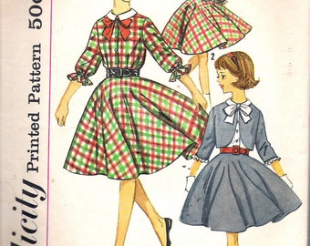 Vintage 1963 Simplicity 4631 Girl's Skirt, Blouse & Jacket Sewing Pattern Size 8 Breast 26"