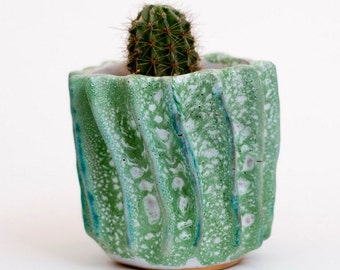 Handmade ceramic spiky cactus planter, Ceramics and Pottery , plant pot, planter, flower pot, succulent pots, cactus pot, ceramic planter