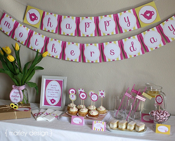 Printable Mother s  Day  Tea Party  Brunch Printables Instant