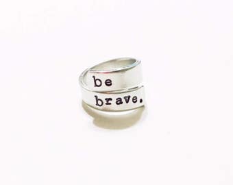 Be Brave Wrap Ring Inspirational Jewelry