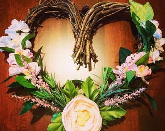 Delicate heart wreath