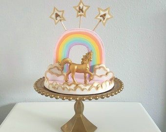 Unicorn Rainbow cake topper / centerpiece