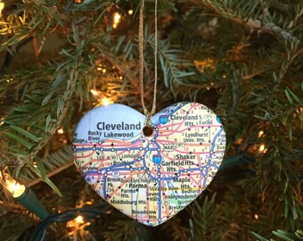 Cleveland Map Ornament