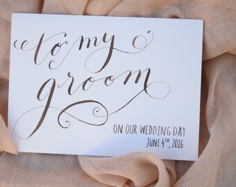 Groom Card | To My Groom Card | To my groom on our wedding day card | Husband to be card | Fiance Card | Future husband card | Groom's Card
