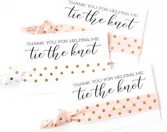 YOU DESIGN | Blush + Gold Bridal Shower Hair Tie Favors, Blush Pink Hair Tie Favors, Wedding Bridal Shower Favors, Champagne Rose Gold White