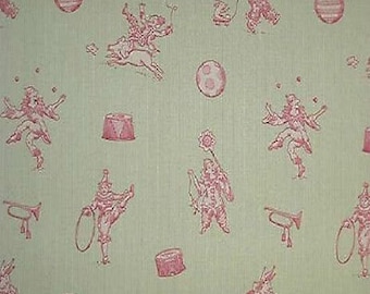 Nursey Children Clown Around color Green Braemore Fabric Home Decor