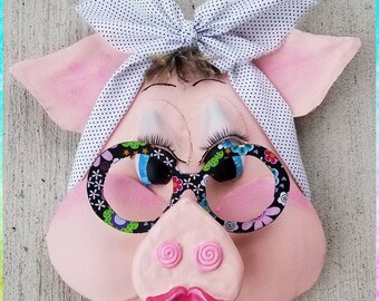 Wreath Enhancement, Wreath Attachment, Whimsical Pig, Pig