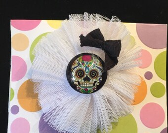 Sugar skull hair clip