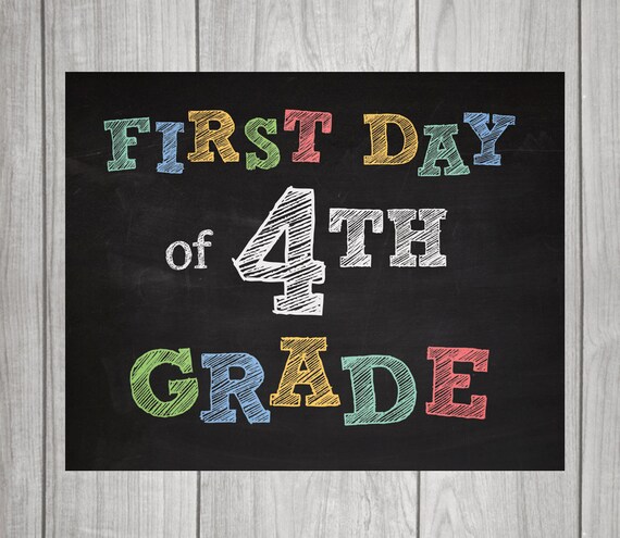 4TH GRADE Chalkboard Signs First Day Last Day 2 Signs 4TH GRADE Chalkboard Signs First Day Last Day 2 Signs