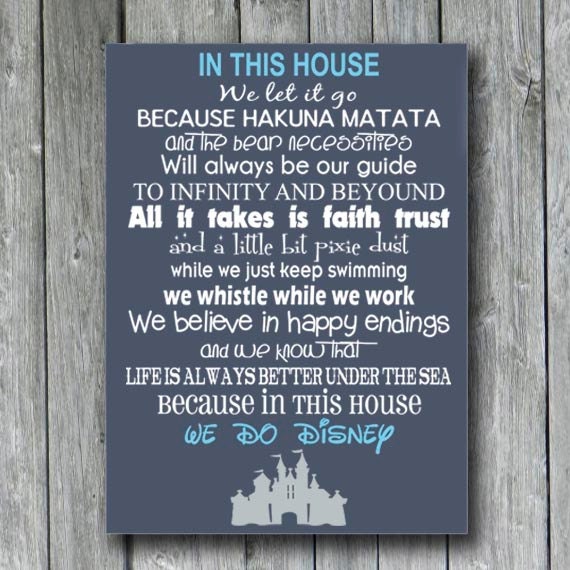In This House We Do Disney Wood Signdisney Wedding