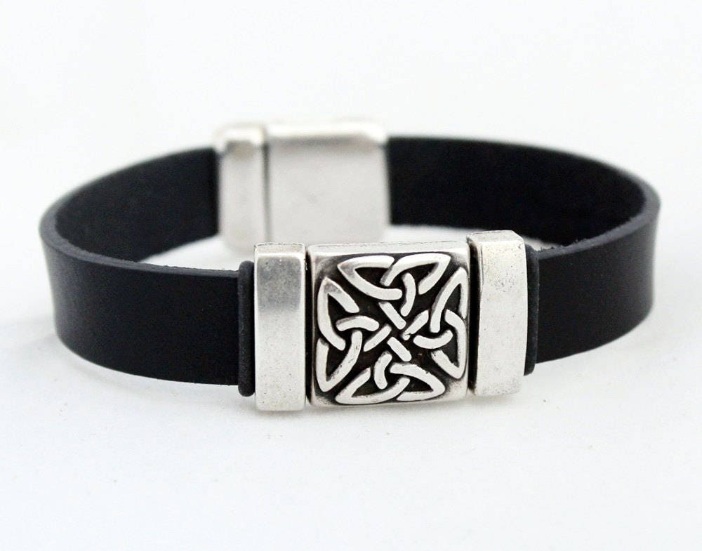 Celtic love knot bracelet Men leather bracelet Celtic