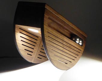 Table lamp, reading lamp, wooden lamp